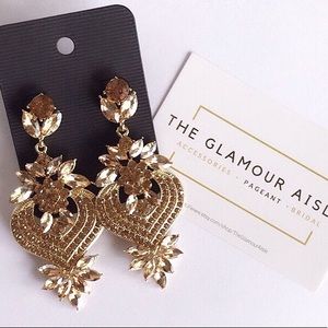 Beautiful champagne earrings Style 1950